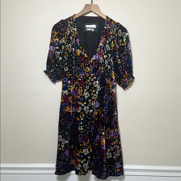 By Anthropologie Dresses & Skirts - By Anthropologie Velvet Floral Multicolor Dress Size 2